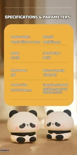 Cute Panda Silicone Night Light