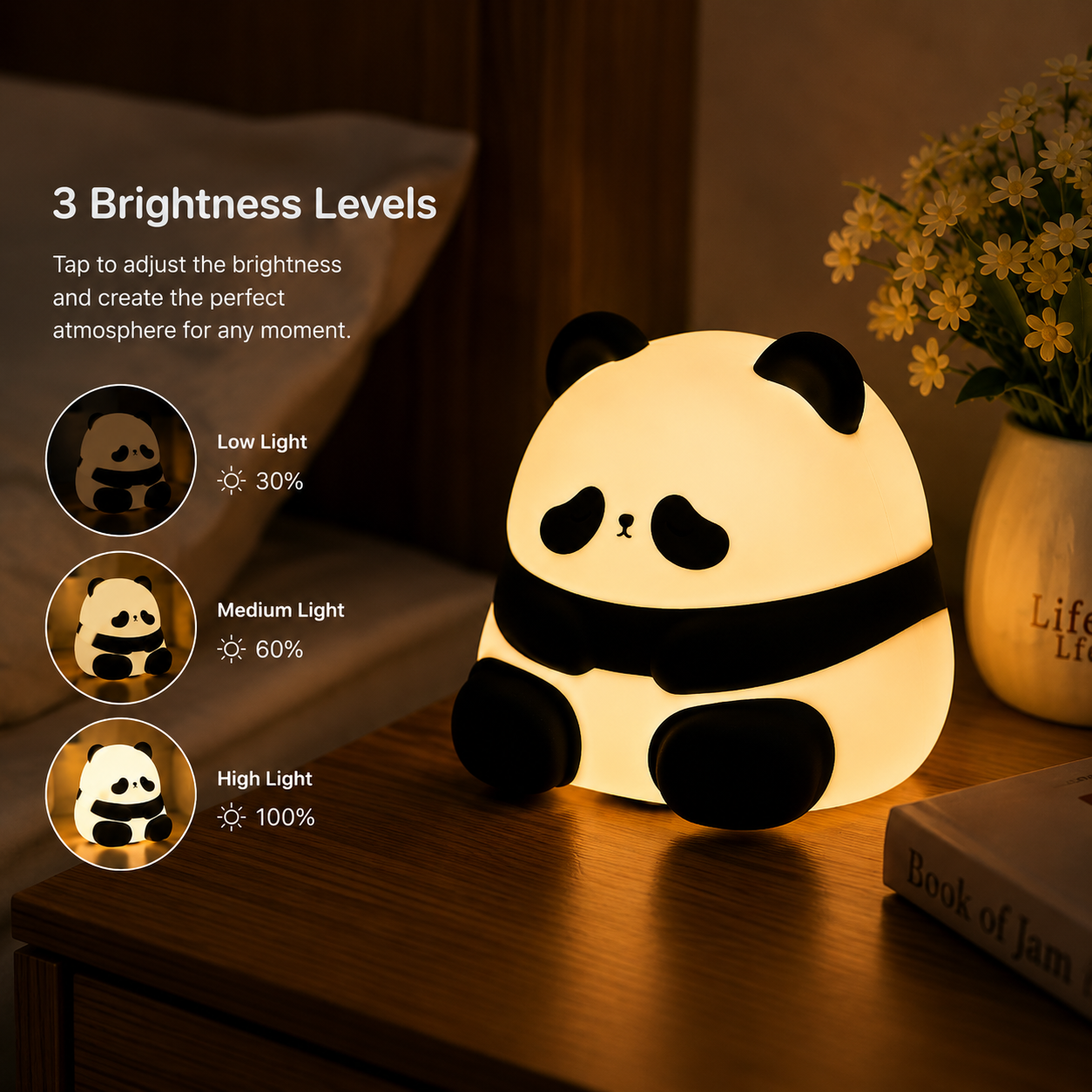 Cute Panda Silicone Night Light