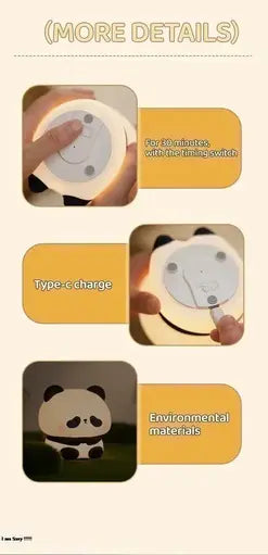 Cute Panda Silicon night Lamp