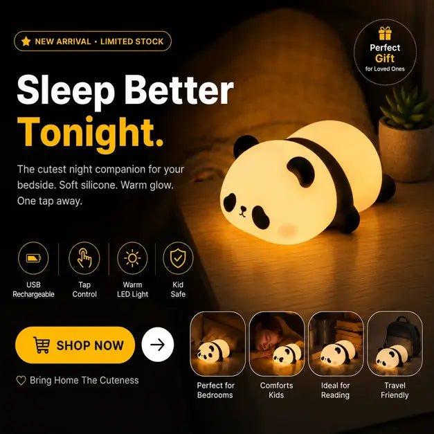 Lovely Panda Silicone Lamp