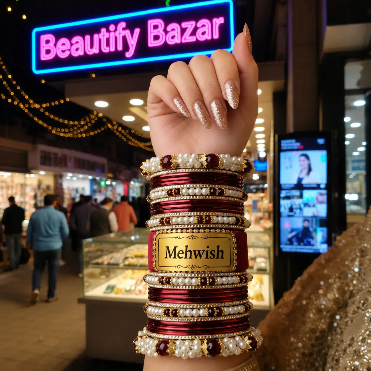 Engraved Name Bangle Set