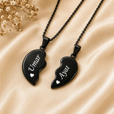 Couple Broken Heart Personalized Necklace