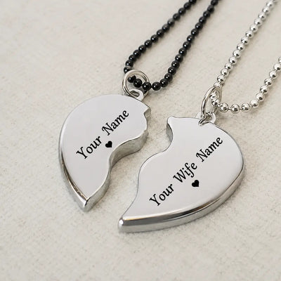 Couple Broken Heart Personalized Necklace