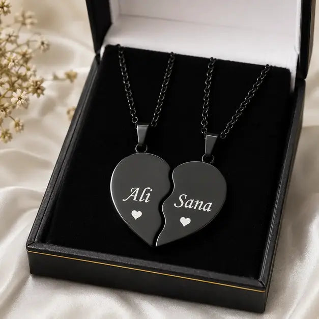 Personalized Name Broken Heart Necklaces