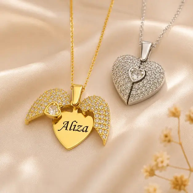 Personalized Name Broken Heart Necklaces