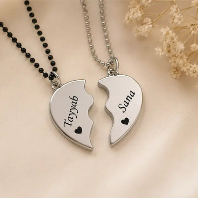 Personalized Name Broken Heart Necklaces