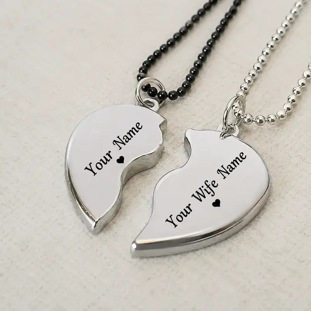 Personalized Name Broken Heart Necklaces